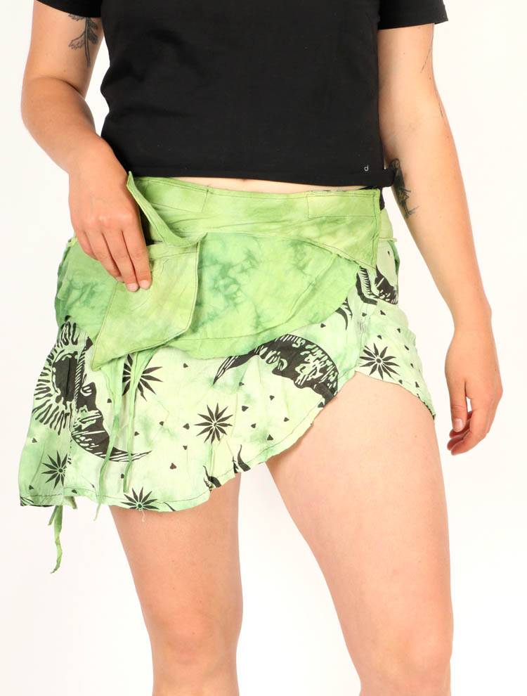 Minifalda corta asimétrica sol y luna FAEV42