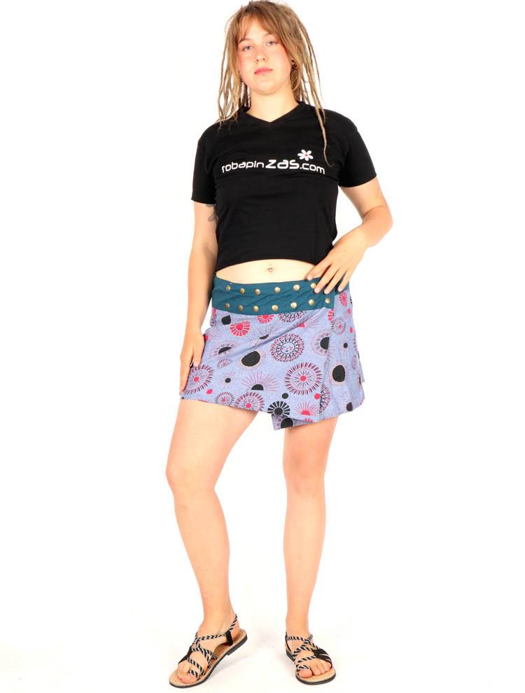 Minifalda boho con tachuelas sol y luna FAEV43