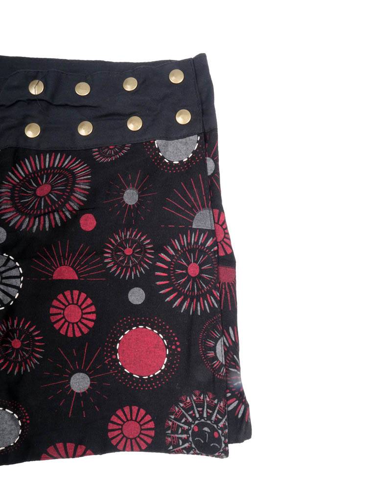 Minifalda boho con tachuelas sol y luna FAEV43