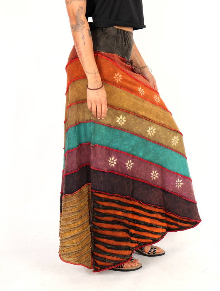 Falda larga patchwork espíritu libre FAEV45