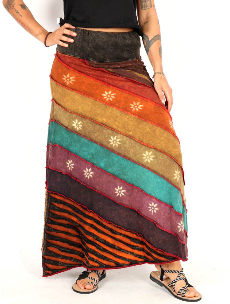Falda larga patchwork espíritu libre FAEV45