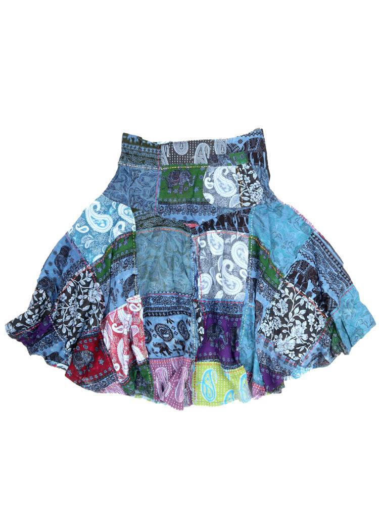 Falda patchwork alma viajera FAEV47 color Azul