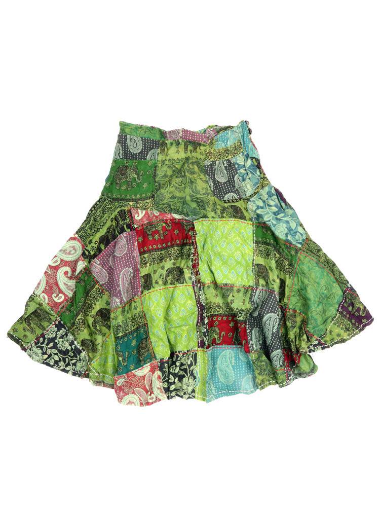 Falda patchwork alma viajera FAEV47 color Verde