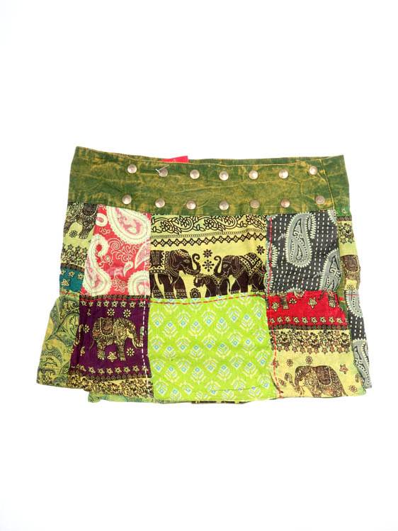 Minifalda patchwork carácter único FAEV48 color Verde