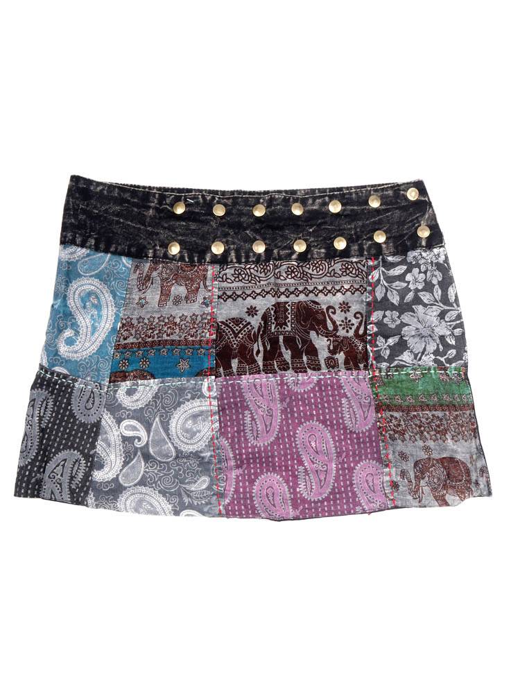 Minifalda patchwork carácter único FAEV48 color Negro