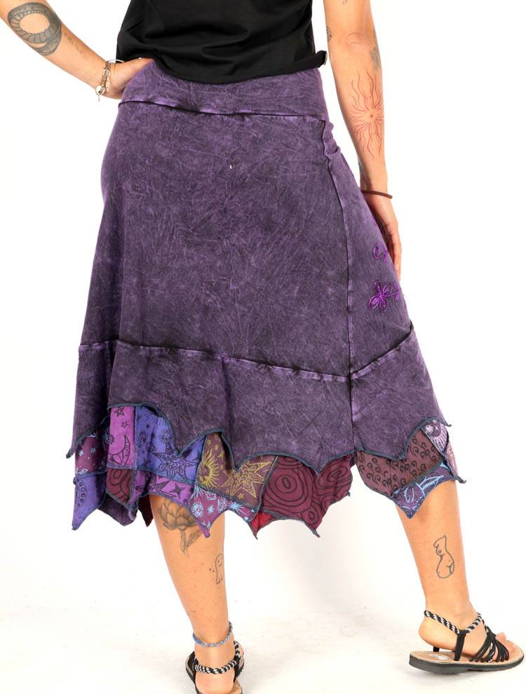 Falda midi bordada con alma artesanal FAEV49