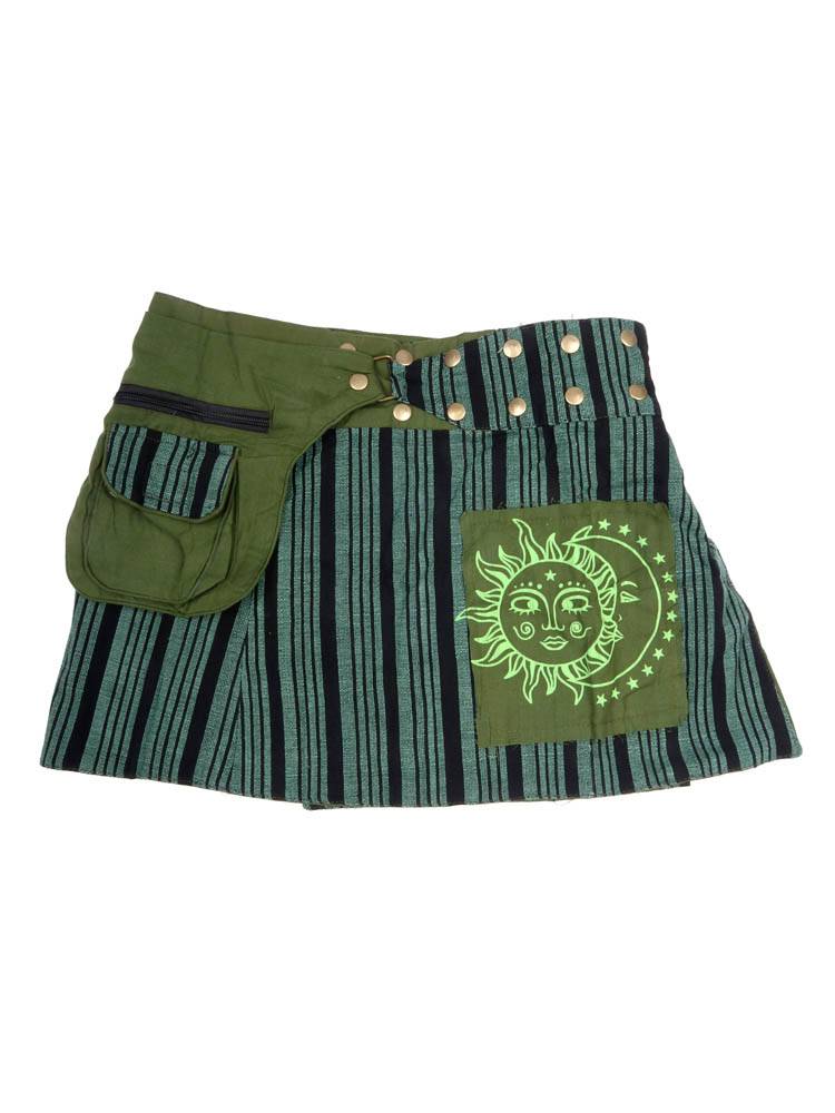 Minifalda alma libre de rayas con bolsillo FAEV50 color Verde