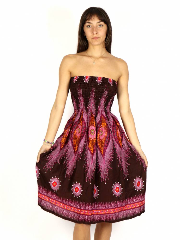 Vestido Hippie con estampado étnico [FAPI04-V] para comprar al por Mayor o Detalle en la categoría de Vestidos Hippies de Verano
