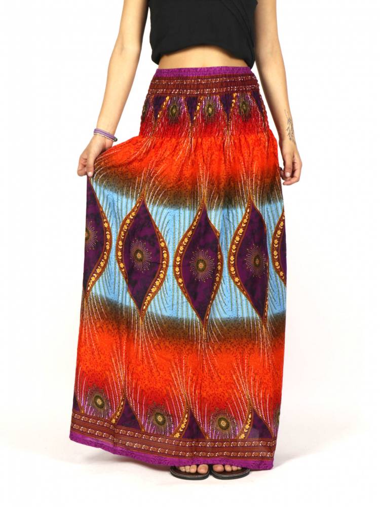 Falda Hippie larga con estampado étnico [FAPI05] para comprar al por Mayor o Detalle en la categoría de Faldas y Minifaldas