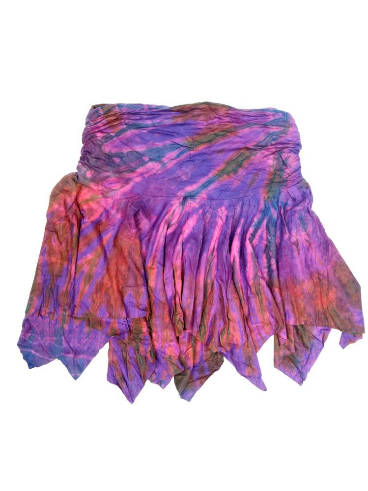 Minifalda/Top hippie Tie Dye con Picos FAPN02 color Morado
