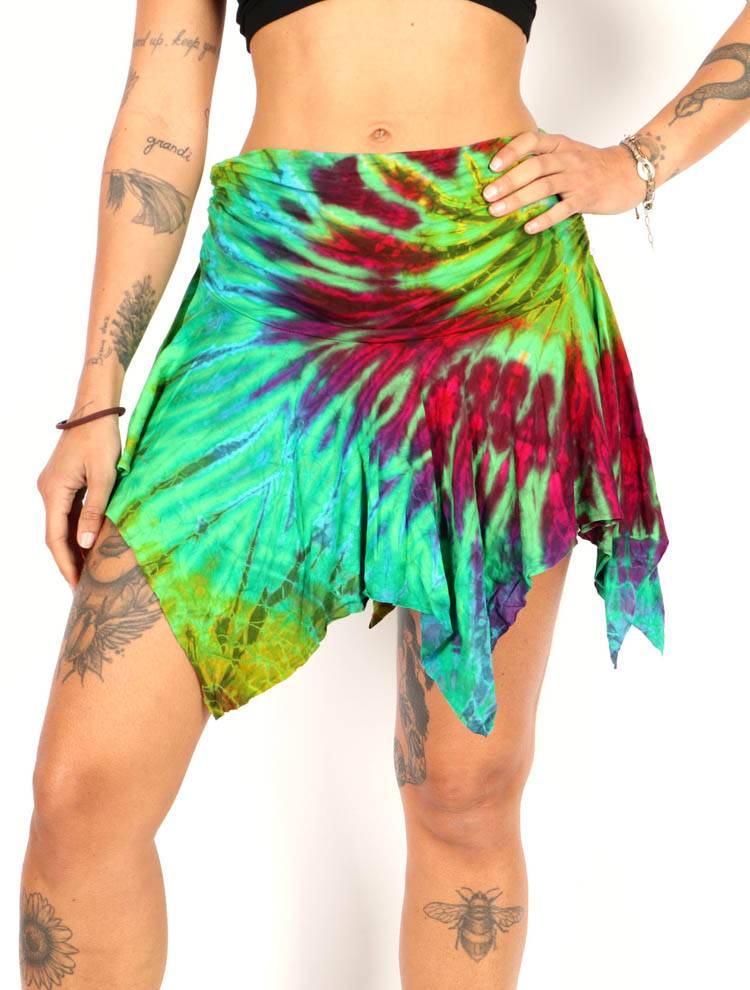 Minifalda/Top hippie Tie Dye con Picos FAPN02