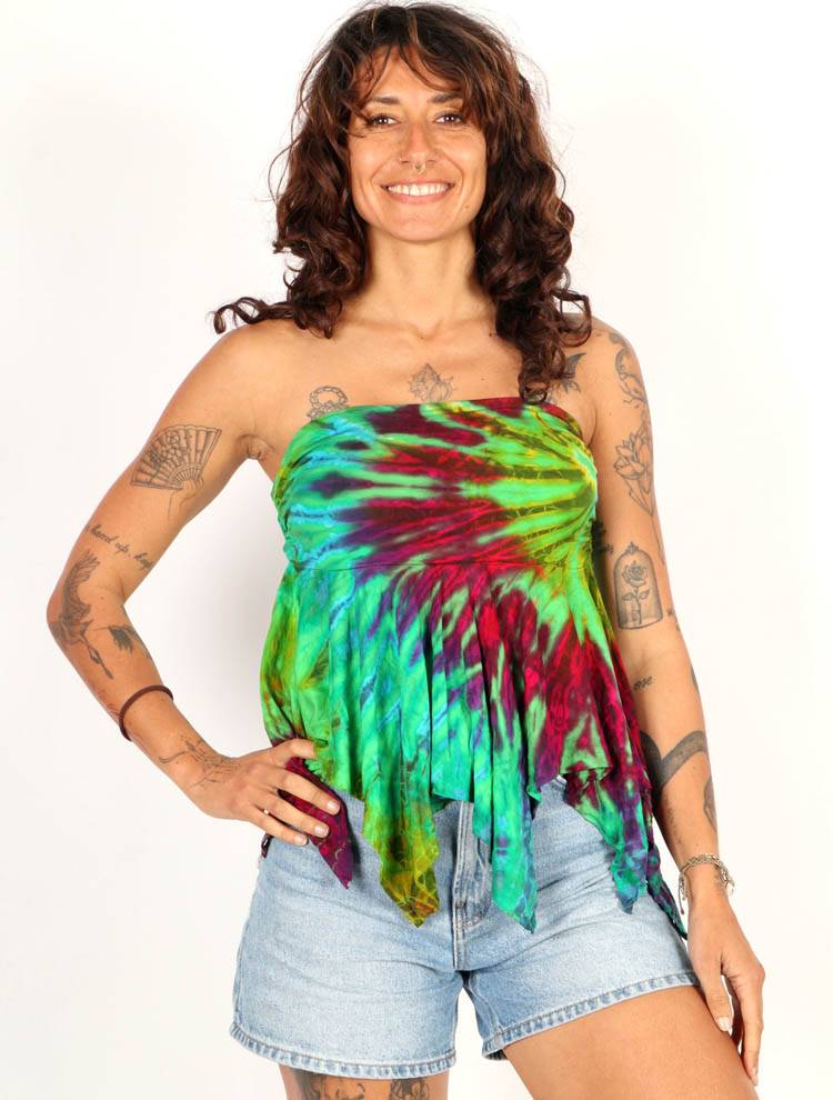 Minifalda/Top hippie Tie Dye con Picos FAPN02