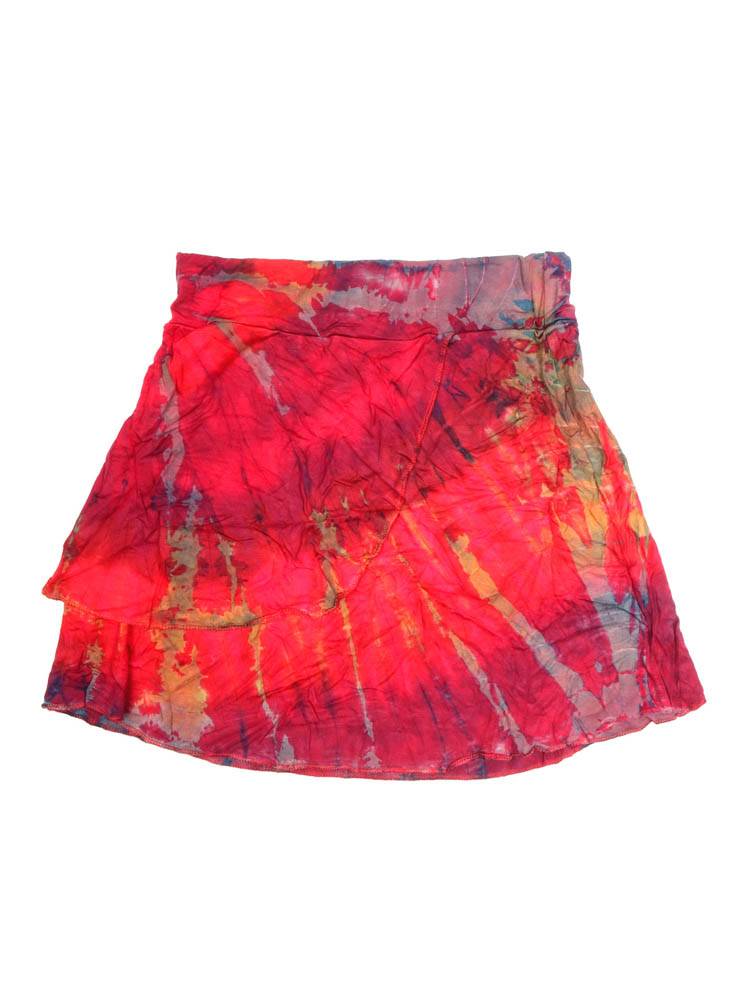 Minifalda Top Tie Dye cruzada FAPN05 color Rojo