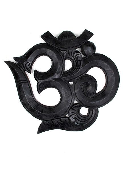 Modelo: Negro Decoración Etnica - Om madera grande 30 cm aprox FROM4 - Modelo Negro