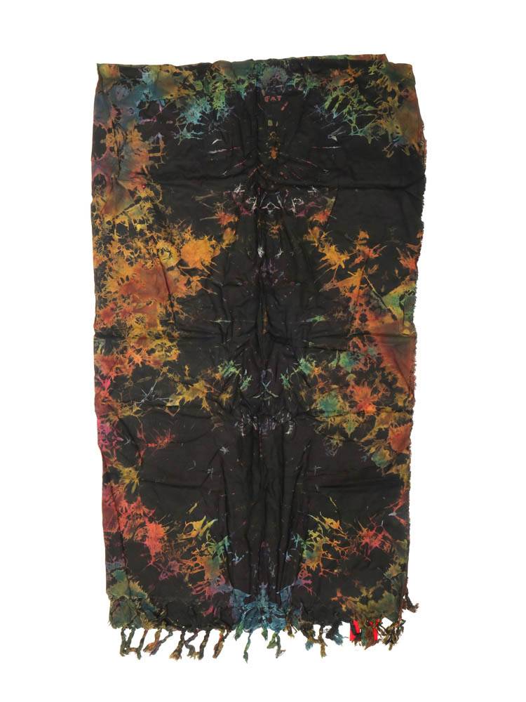 Pareo de rayón Tie Dye multicolor FUPN04 color Negro