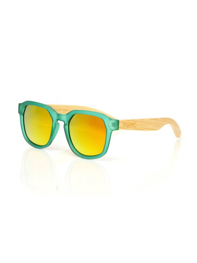 Color Amarillo revo Gafas de sol de Madera MOON GREEN GFDS57 color Amarillo revo