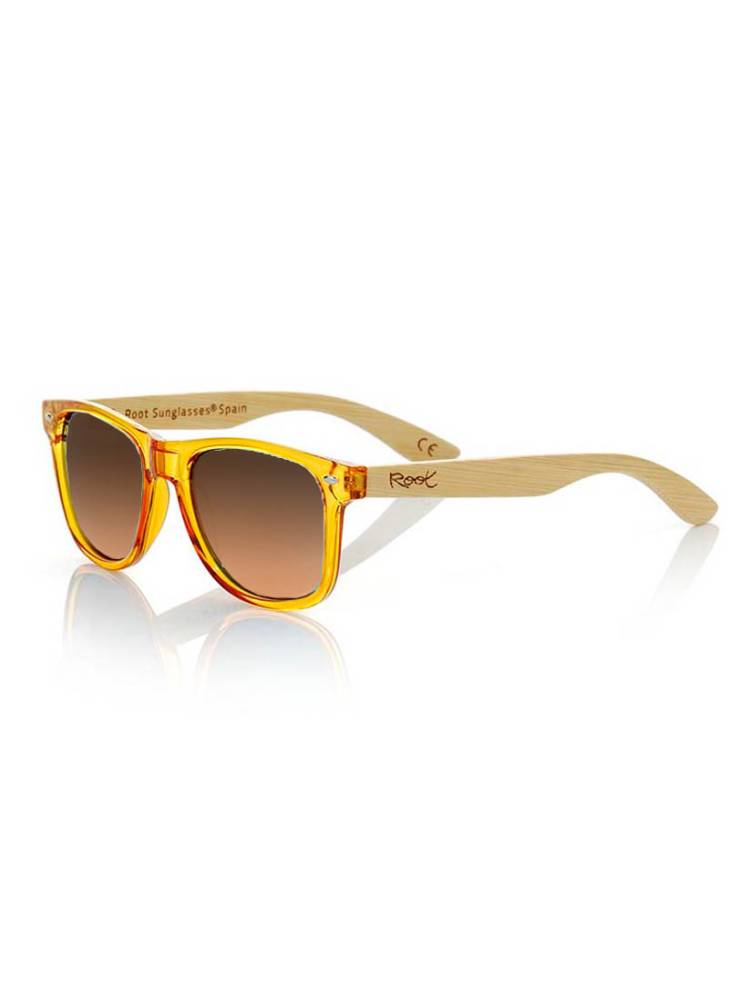 Gafas de sol de Madera CANDY YELLOW GFJA58 color Marron degradado