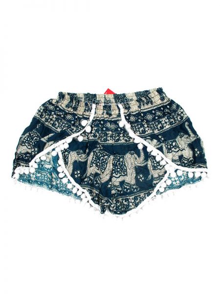 Modelo: Verde Pantalones Cortos Hippie Ethnic - Pantalón hippie corto PAET01 - Modelo Verde