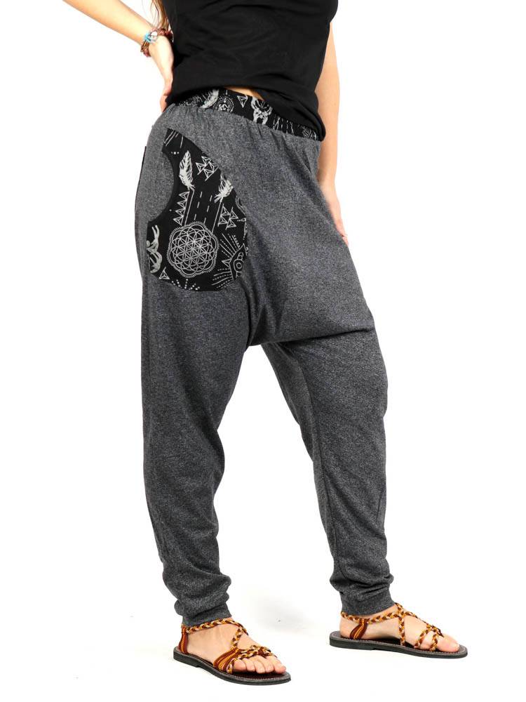 Pantalon Hippie con bordado [PAEV18B] para comprar al por Mayor o Detalle en la categoría de Pantalones Hippie Harem