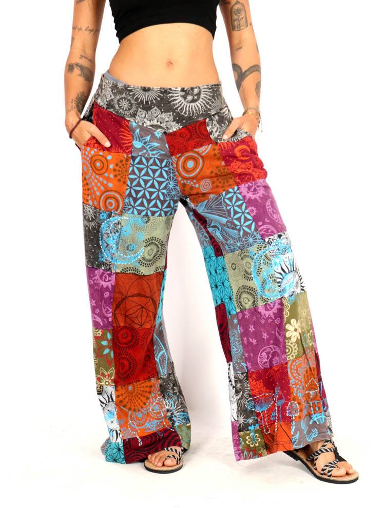 Pantalón Hippie Amplio Patchwork PAEV46