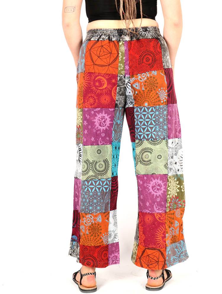 Pantalón Hippie Amplio Patchwork PAEV46