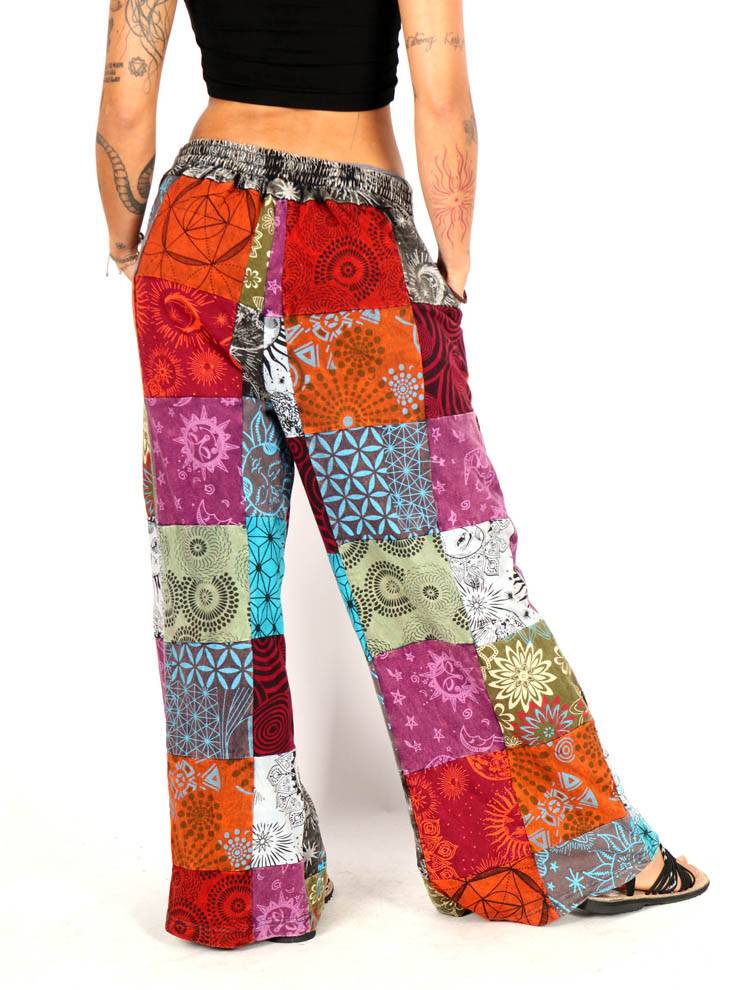 Pantalón Hippie Amplio Patchwork PAEV46
