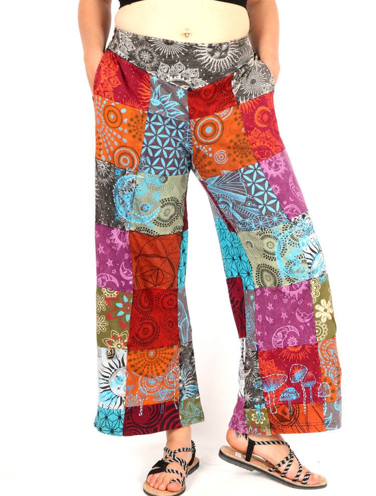 Pantalón Hippie Amplio Patchwork PAEV46
