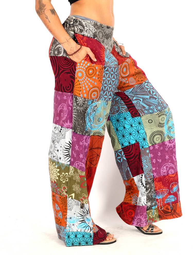 Pantalón Hippie Amplio Patchwork PAEV46