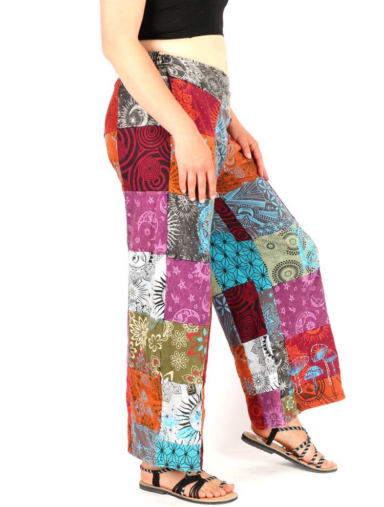 Pantalón Hippie Amplio Patchwork PAEV46