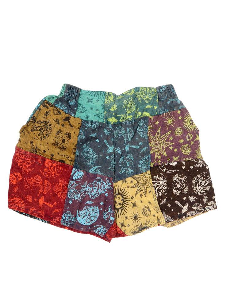 Short patchwork con estampados solares PAEV55