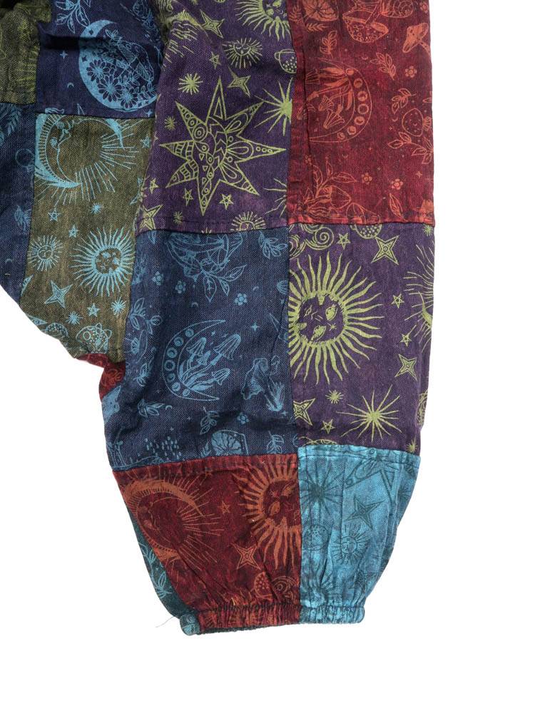 Pantalón harem patchwork con cintura elástica PAEV56