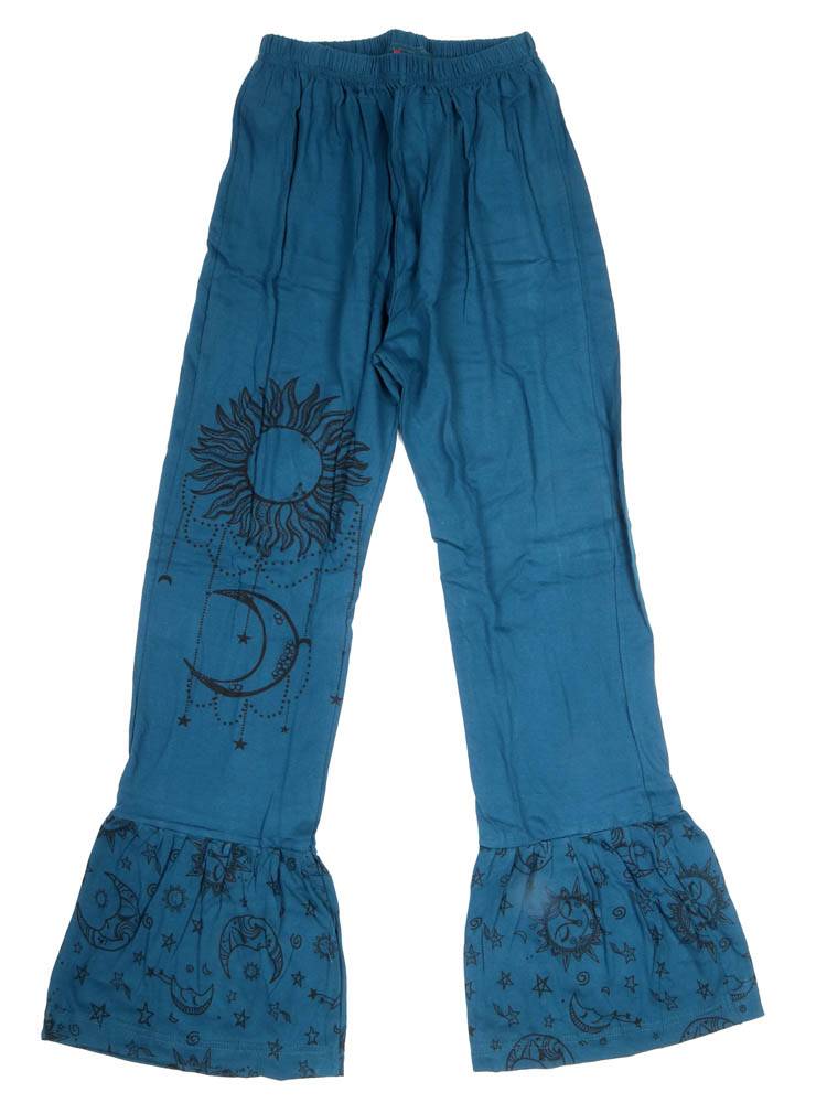 Pantalón campana con movimiento y un toque especial PAEV62 color Azul