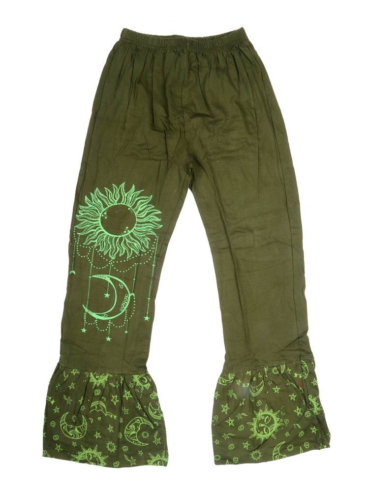 Color Verde Pantalón campana con movimiento y un toque especial PAEV62 color Verde