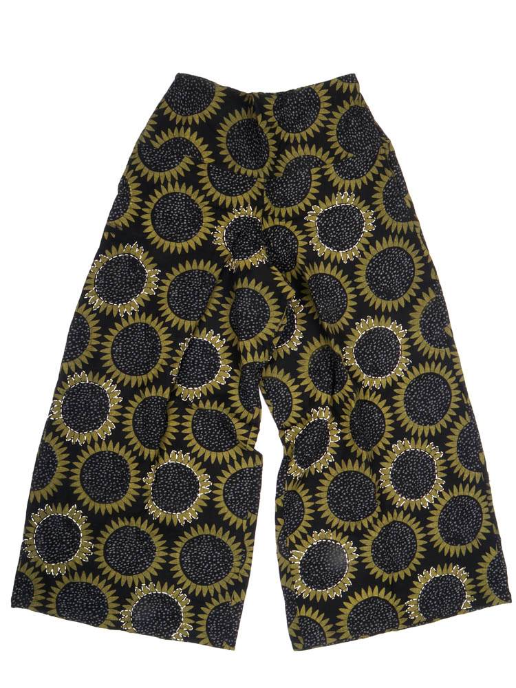 Color Negro Pantalón ancho girasol con esencia natural PAEV66 color Negro