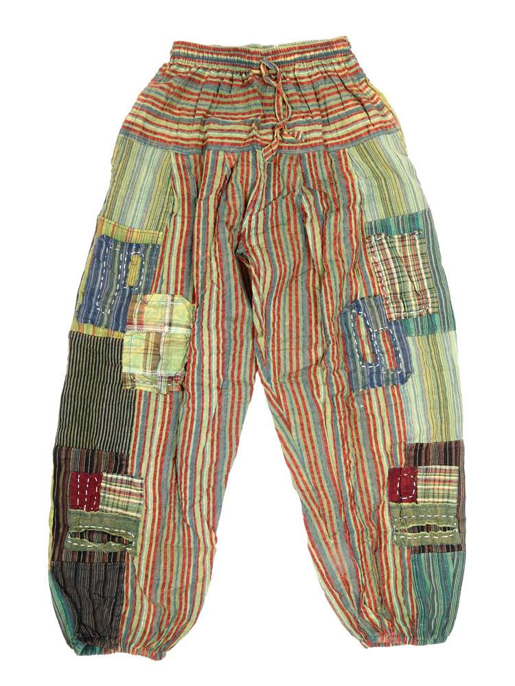 Pantalón jogger patchwork rayas con alma viajera PAEV71 color Verde
