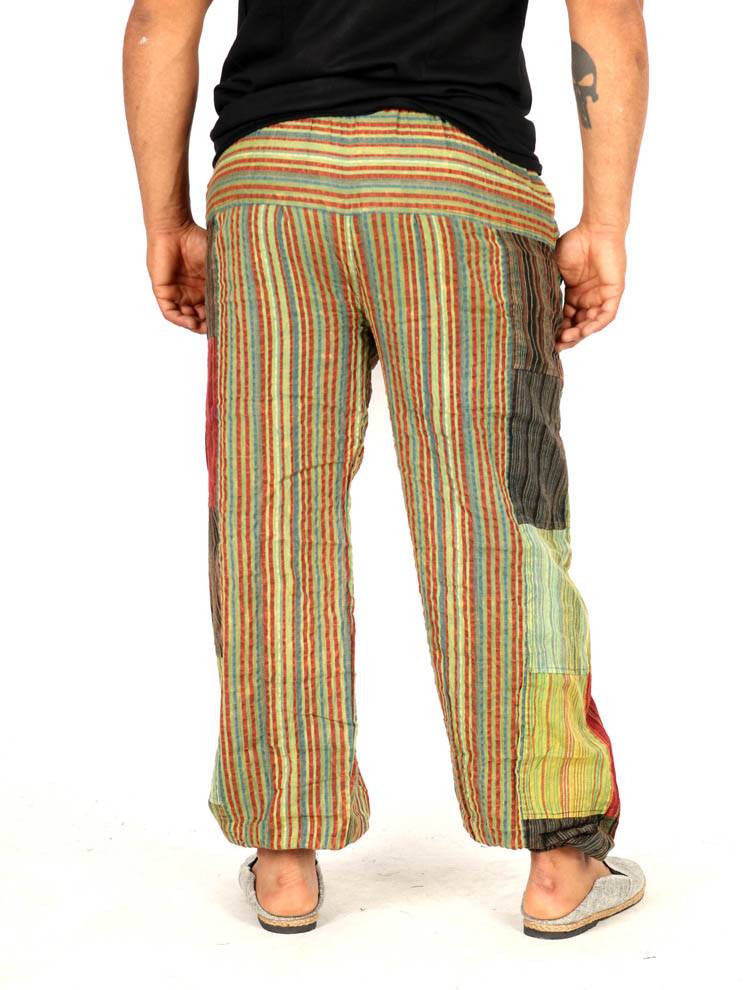 Pantalón jogger patchwork rayas con alma viajera PAEV71