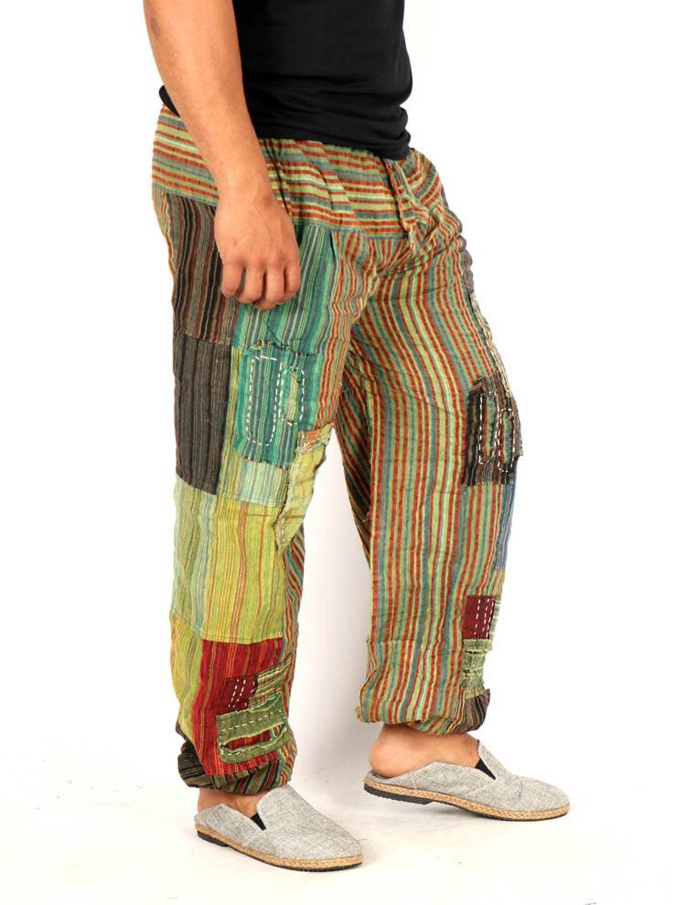Pantalón jogger patchwork rayas con alma viajera PAEV71
