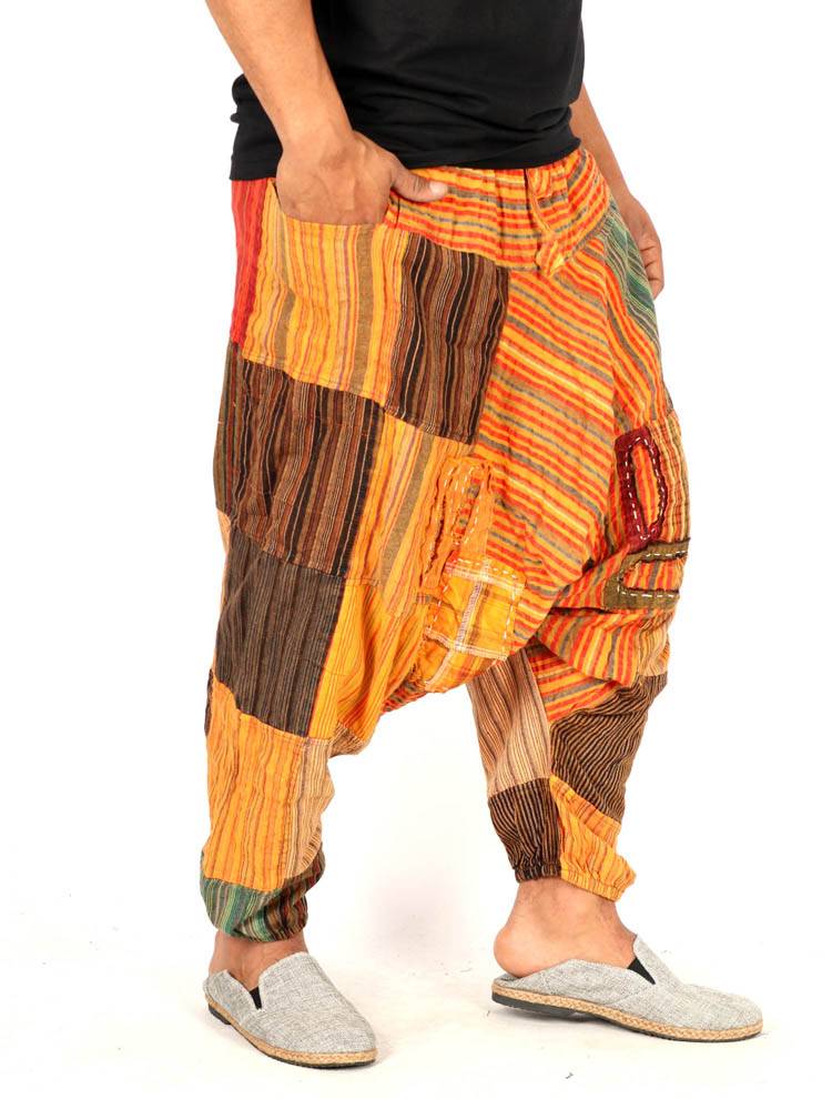 Pantalón harem patchwork rayas, esencia artesanal PAEV72