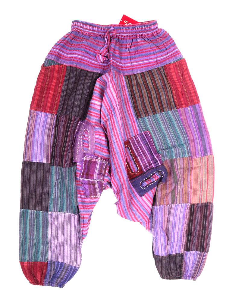 Pantalón harem patchwork rayas, esencia artesanal PAEV72 color Morado
