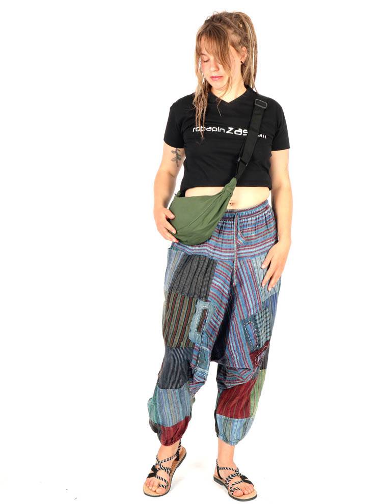 Pantalón harem patchwork rayas, esencia artesanal PAEV72