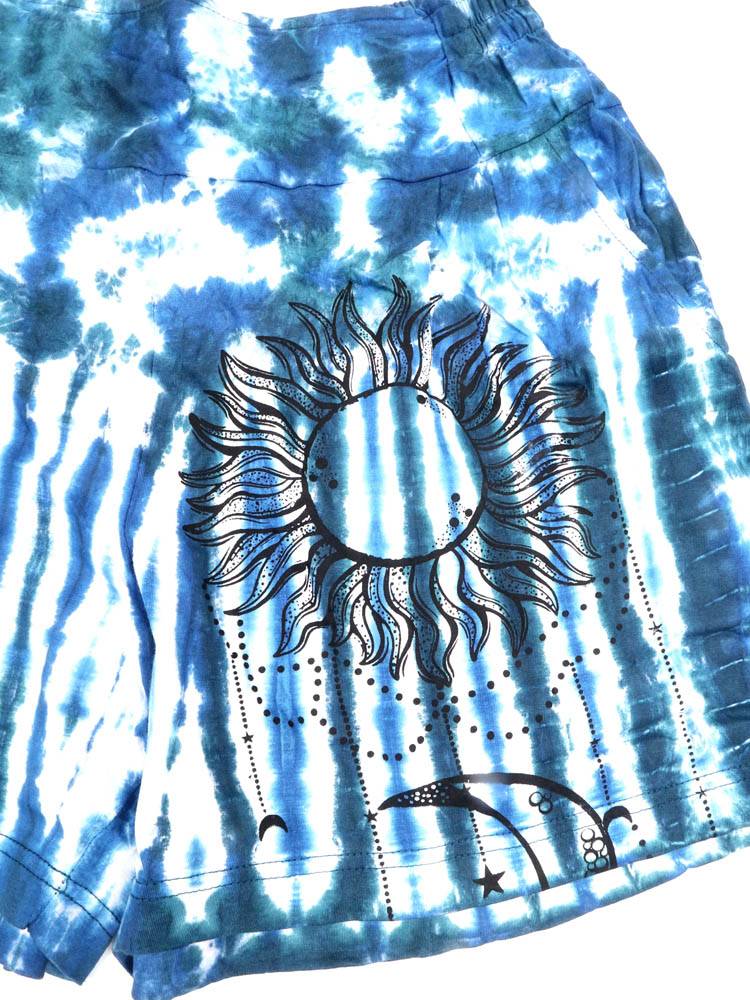 Short tie dye sol y luna en tonos vibrantes PAEV75