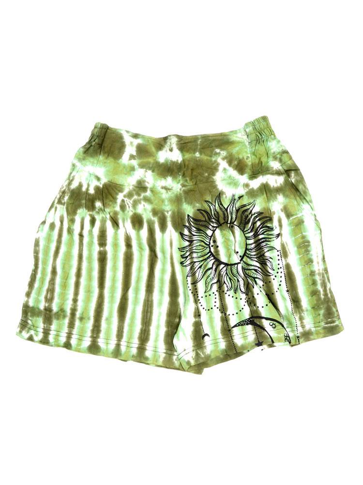 Short tie dye sol y luna en tonos vibrantes PAEV75 color Verde