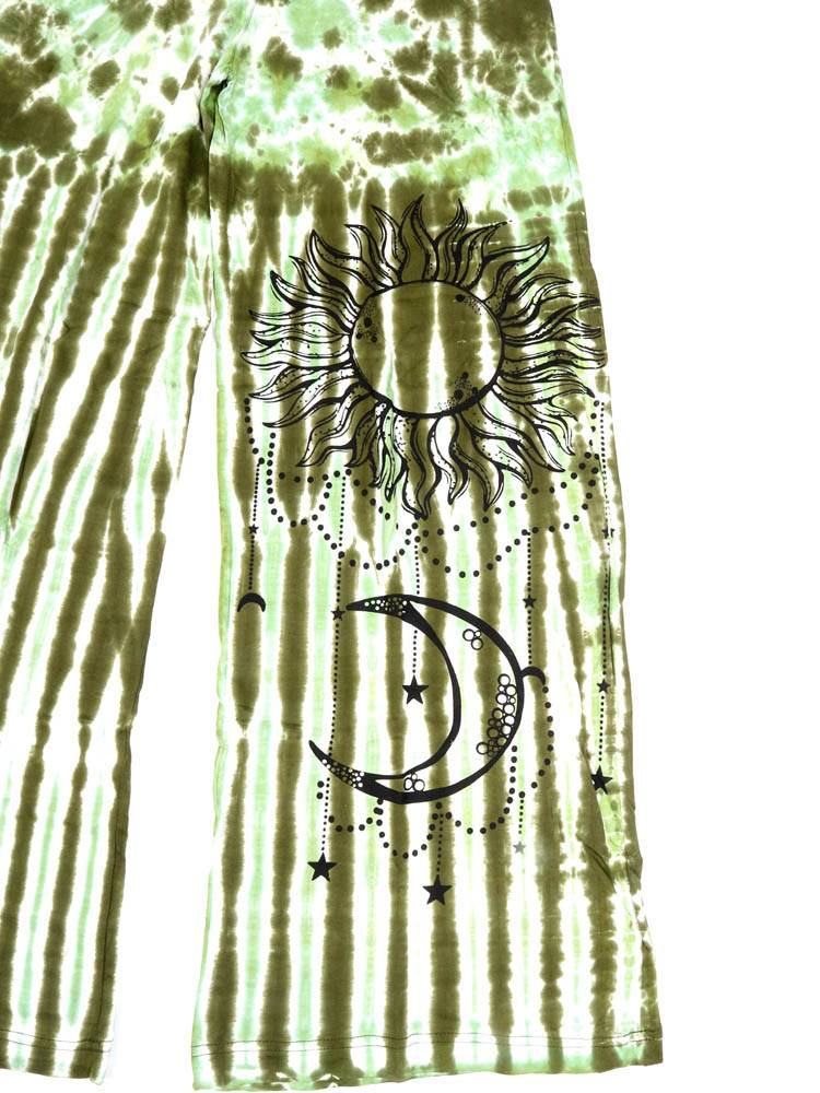 Pantalón amplio tie dye sol y luna en contraste PAEV76