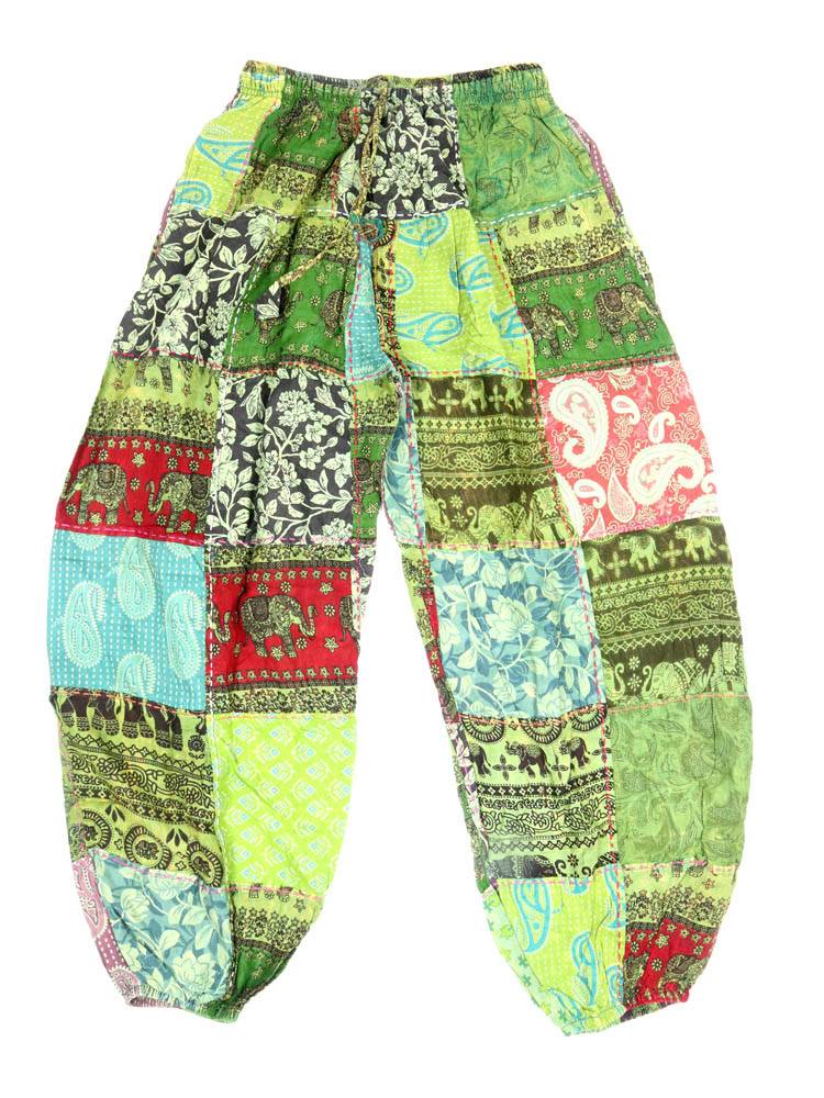 Jogger patchwork unisex con esencia artesanal PAEV77 color Verde