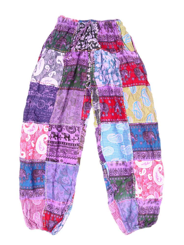 Jogger patchwork unisex con esencia artesanal PAEV77 color Morado