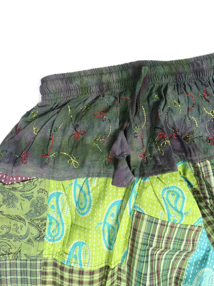 Pantalón harem patchwork con bordado artesanal PAEV79