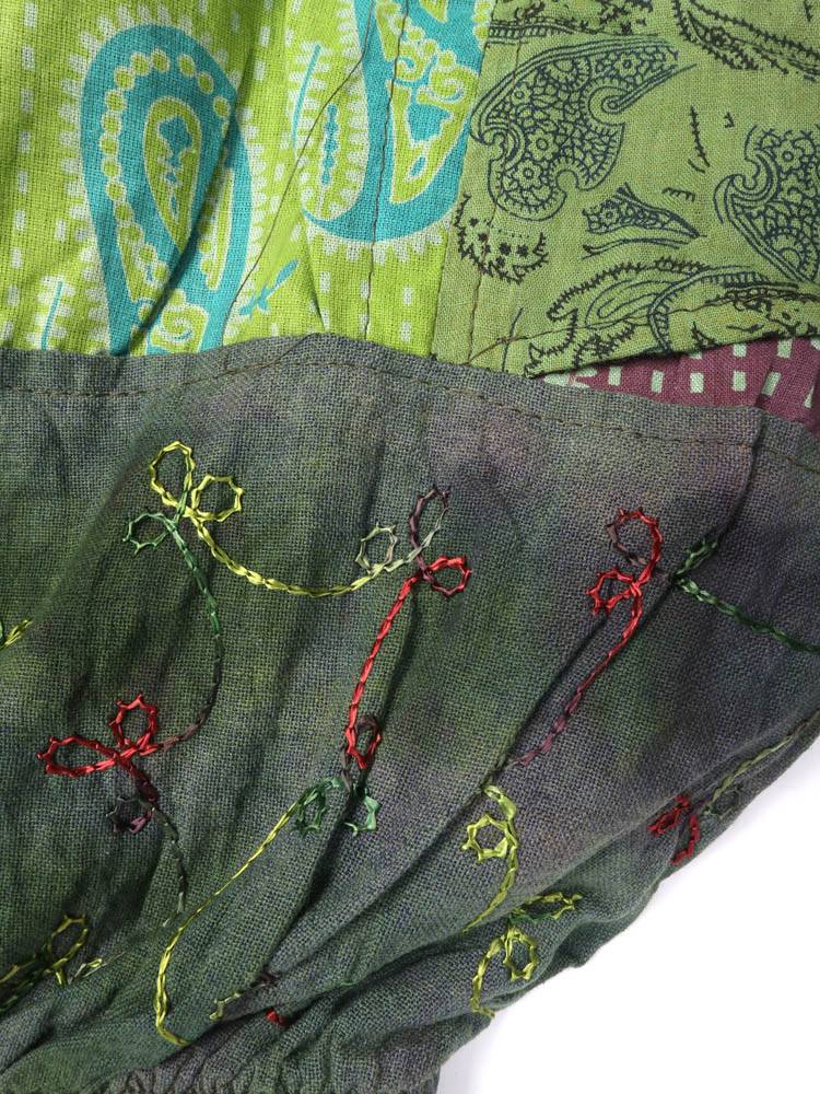 Pantalón harem patchwork con bordado artesanal PAEV79