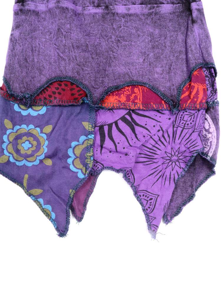 Pantalón artesanal con bajo patchwork y bordado PAEV80