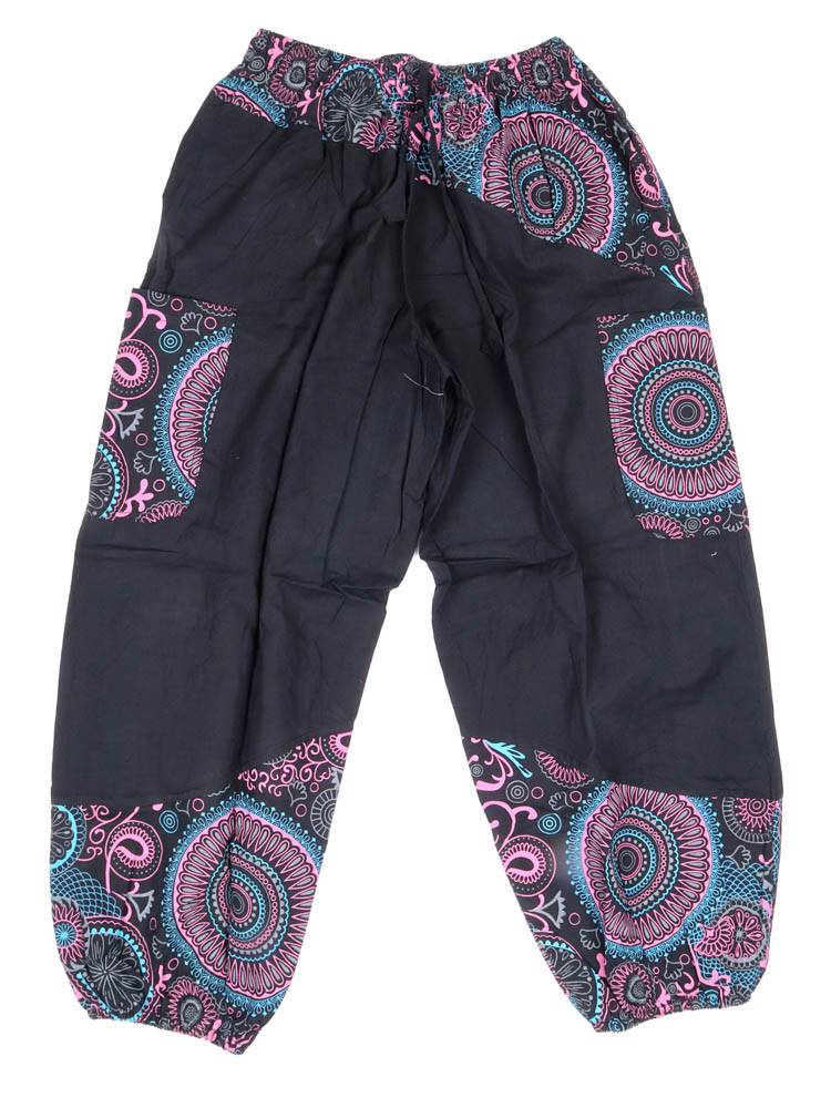 Pantalón jogger unisex con detalles étnicos PAEV81 color Negro