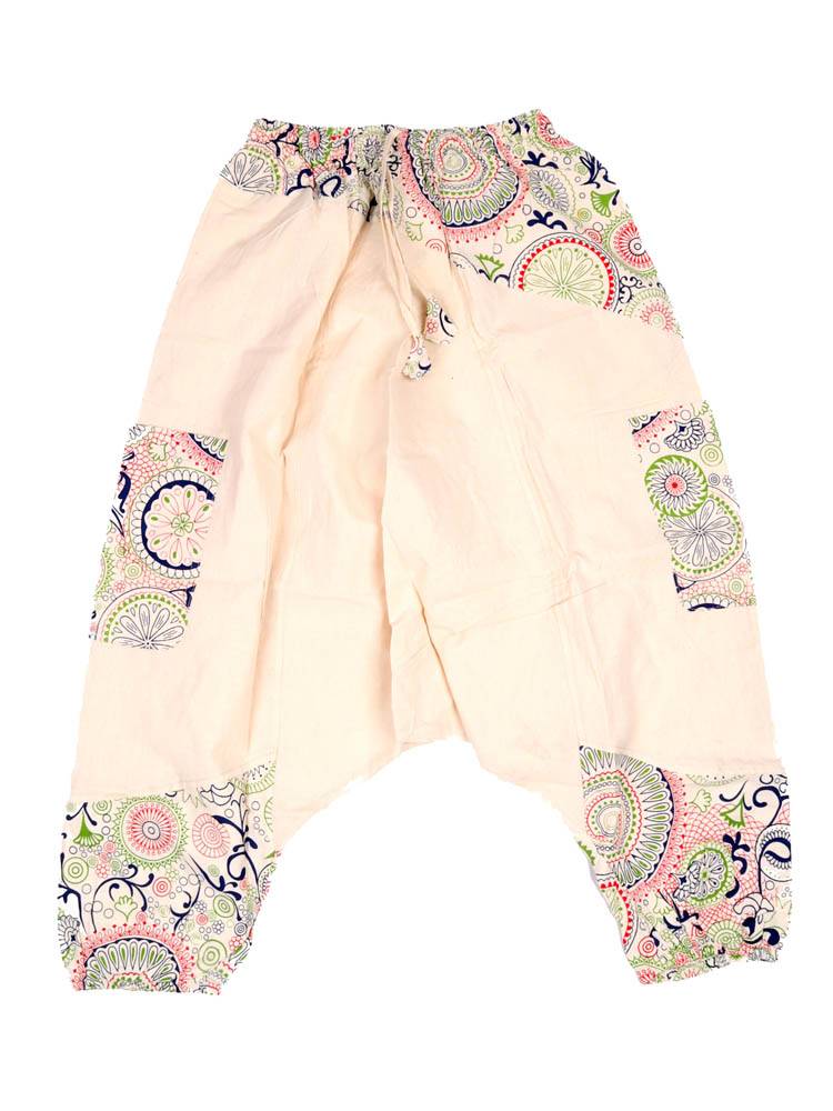 Pantalón harem unisex con detalles estampados PAEV82 color Beige